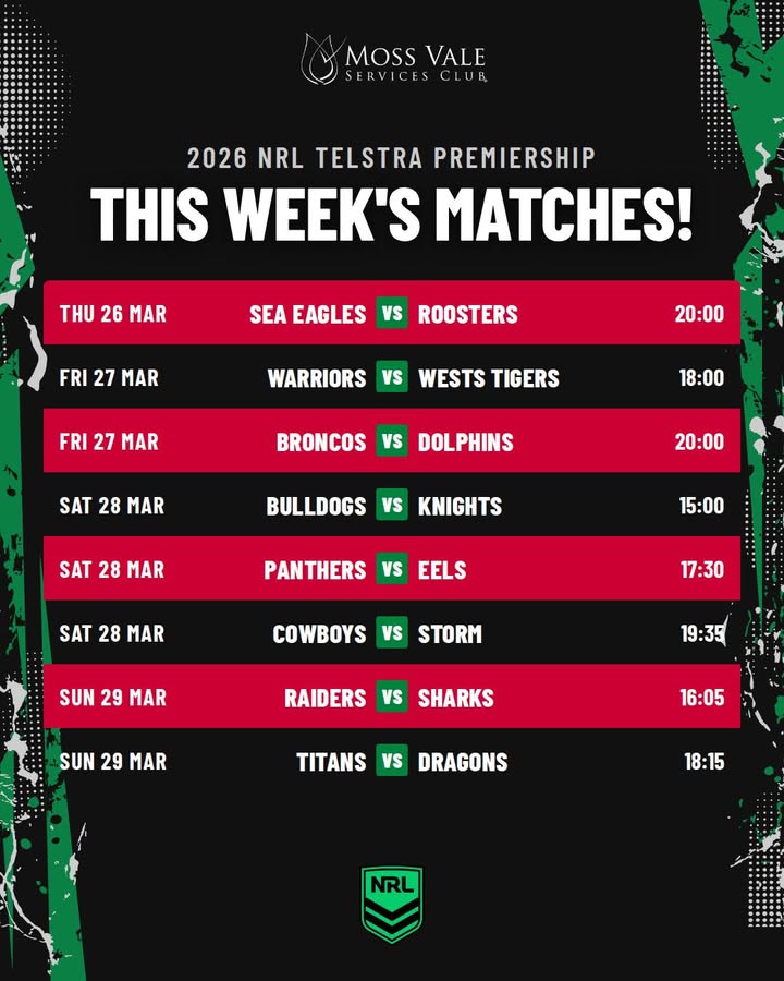 Featured image for “NRL Live This Week at Moss Vale Services”