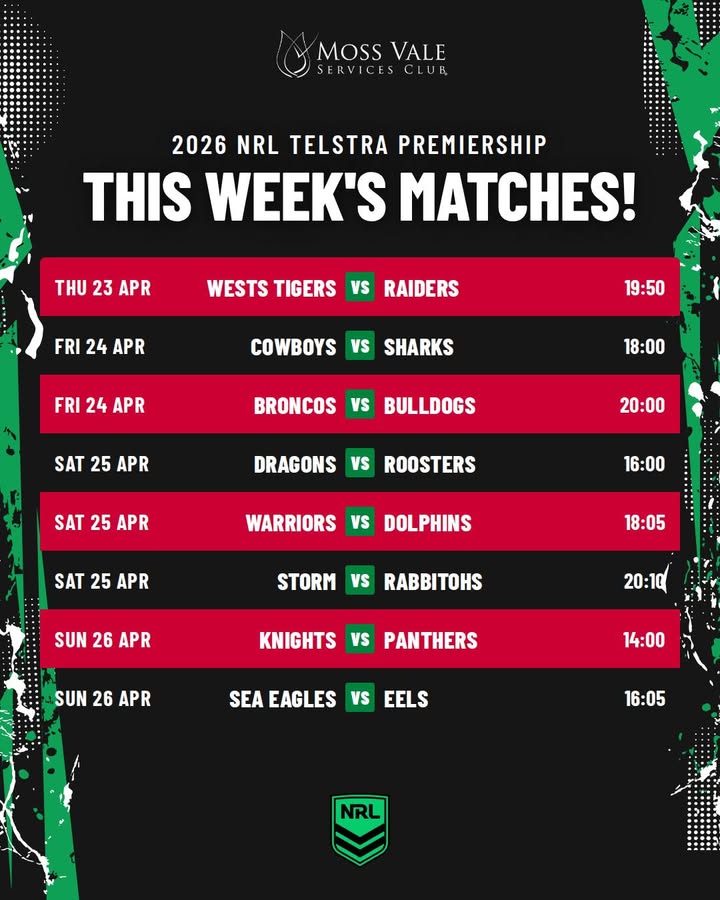 Featured image for “NRL Action This Week at Moss Vale Services”