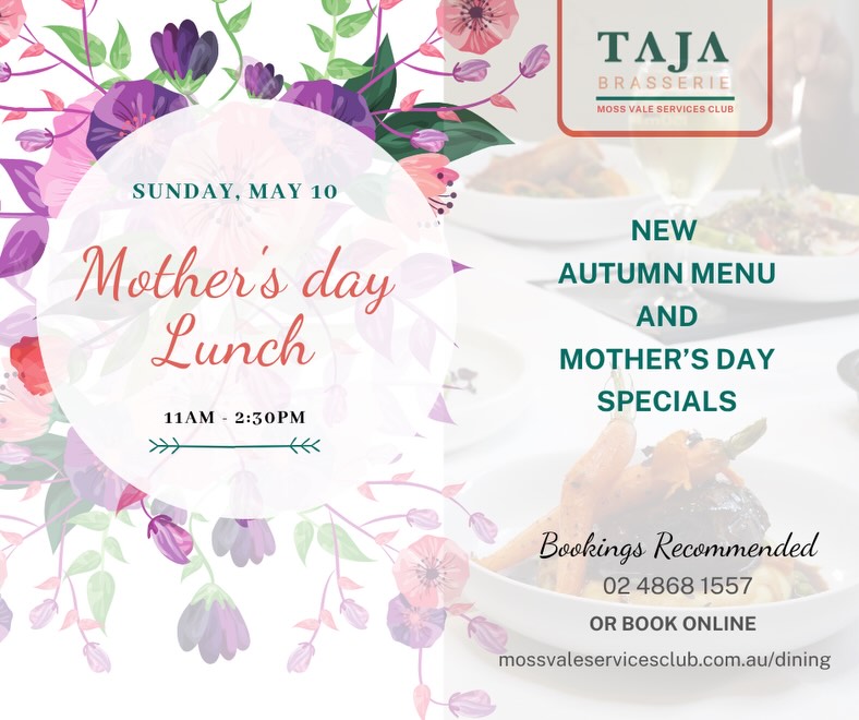 Featured image for “Celebrate Mother’s Day with Special Lunch at Moss Vale Services”