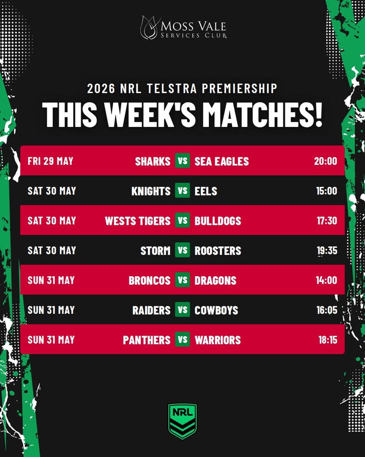Featured image for “NRL Action This Week at Moss Vale Services”