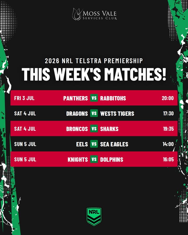 Featured image for “NRL Action This Week at Moss Vale Services”