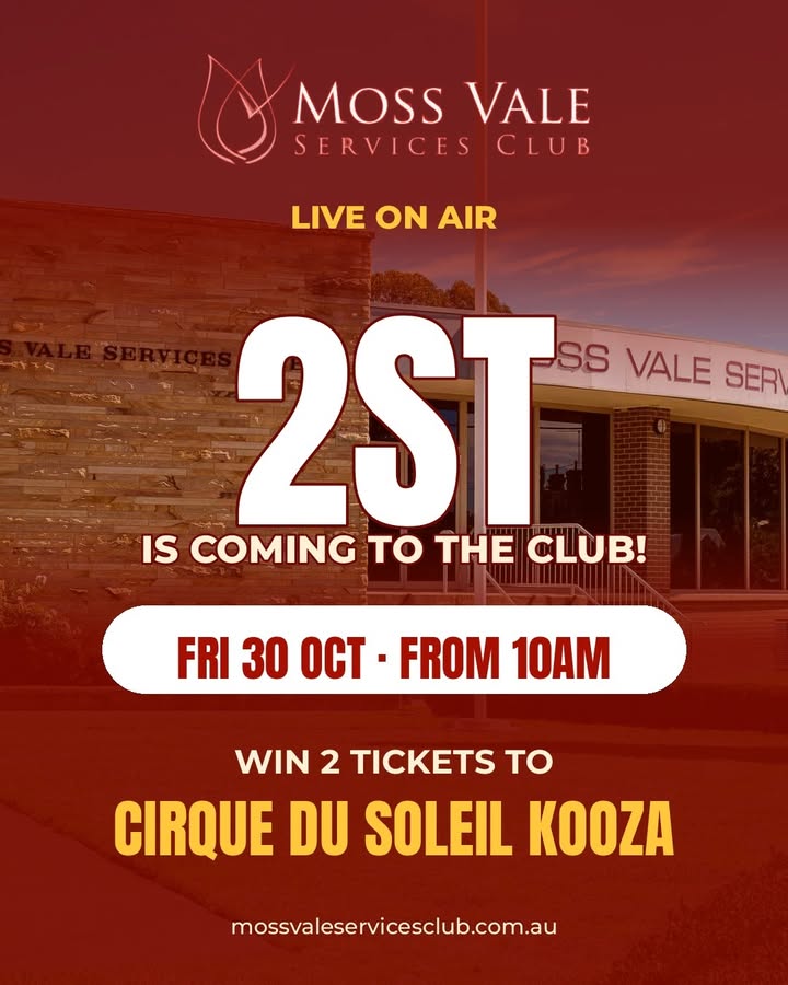 Featured image for “2ST Live Broadcast & Cirque du Soleil Giveaway at Moss Vale Services”
